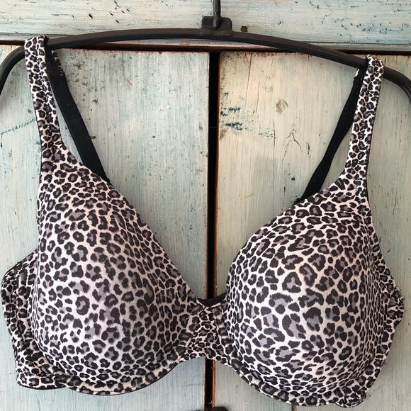 Soma smooth soft cup underwire black, white, gray animal print bra, Size 38D - Picture 8 of 8
